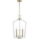 Lizabeth 3 Light 16 inch Matte White/Modern Gold Indoor Pendant Ceiling Light